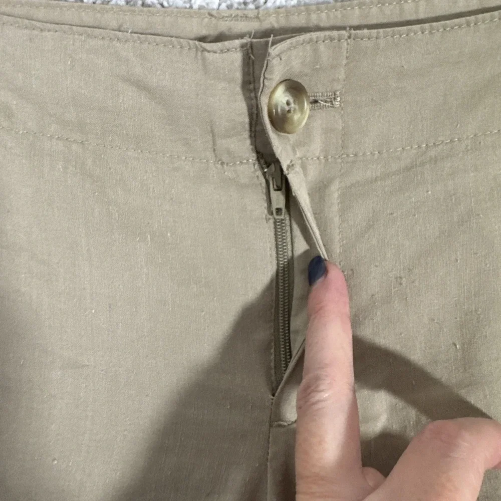 Banana Republic Linen Cargo Pants Womens 10 Tan‎ Convertible Hiking Beachy Comfy